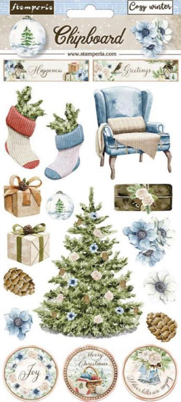 Stamperia spaanplaat - Romantisch gezellig winter